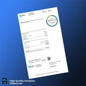 AT T Editable Utility Bill Template in Word and PDF formats