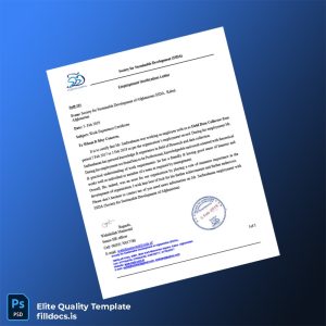 Fillable Afghanistan Society for Sustainable Development SSDA Employment Verification Letter Template - Word/PDF Template Preview - FillDocs