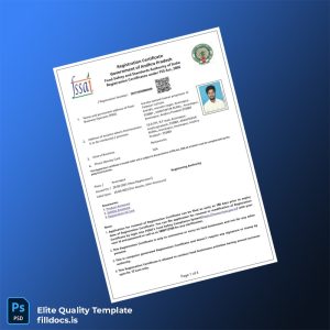 Fillable Andhra Pradesh Food Safety and Standards Authority of India Registration Certificate Template - Word/PDF Template Preview - FillDocs