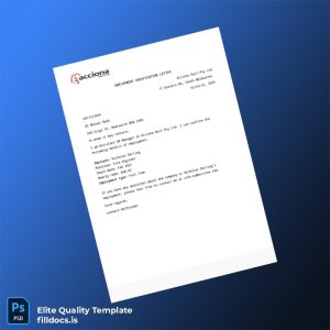 Fillable Australia Acciona Rail Pty Ltd Employment Verification Letter Template - Word/PDF Template Preview - FillDocs