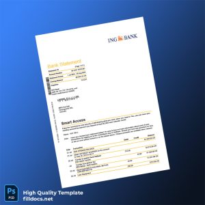 Australia ING Bank Bank Statement Template in Word and PDF formats