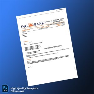 Australia ING Bank Statement Template in Word and PDF formats