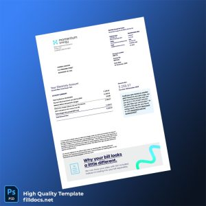 Australia Momentum Energy Editable Electricity Bill Template in Word and PDF formats