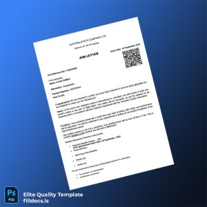 Fillable Australia RTS Company Ltd Employment Verification Letter Template - Word/PDF Template Preview - FillDocs