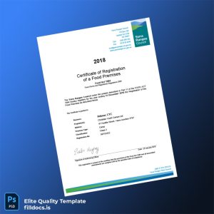 Fillable Australia Yarra Ranges Council Certificate of Registration of a Food Premises Template - Word/PDF Template Preview