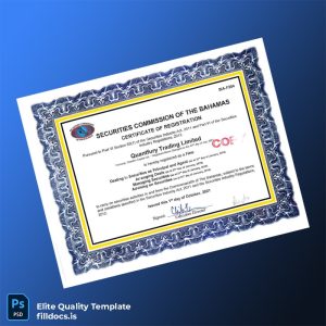 Fillable Bahamas Securities Commission Registration Certificate Template - Word/PDF Template Preview - FillDocs
