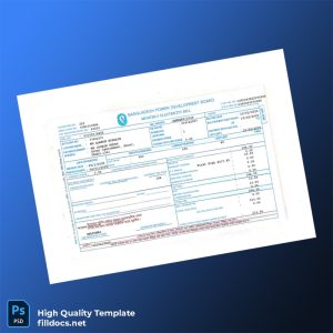 Bangladesh Bangladesh Power Development Board Editable Electricity Bill Template in Word and PDF formats