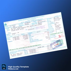 Bangladesh Bogra Sadar Editable Utility Bill Template in Word and PDF formats