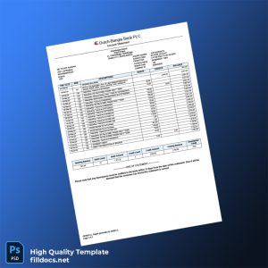 Bangladesh DBBL Bank Statement Template in Word and PDF formats