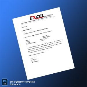 Fillable Bangladesh Excel Automobiles Employment Verification Letter Template - Word/PDF Template Preview - FillDocs