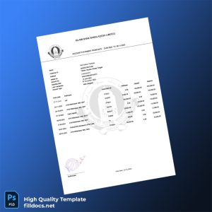 Bangladesh Islami Bank Limited Bank Statement Template in Word and PDF formats