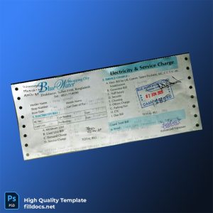 Bangladesh KARIMULLAH MARKET Editable Utility Bill Template in Word and PDF formats