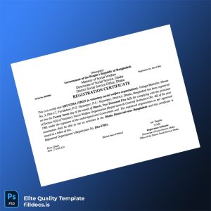 Fillable Bangladesh Ministry of Social Welfare Registration Certificate Template - Word/PDF Template Preview - FillDocs