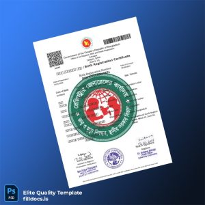 Fillable Bangladesh Office of the Registrar Birth Certificate Template - Word/PDF Template Preview - FillDocs