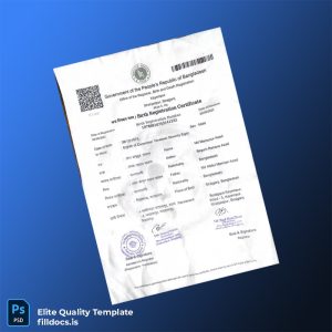 Fillable Bangladesh Office of the Registrar Birth Registration Certificate Template - Word/PDF Template Preview - FillDocs