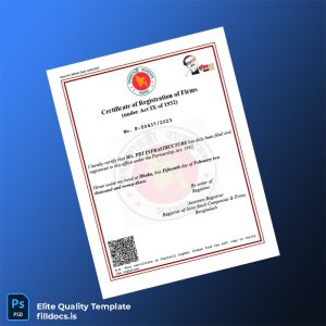 Fillable Bangladesh Registrar of Joint Stock Companies Firms Certificate of Registration of Firms Template - Word/PDF Template Preview - FillDocs