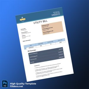 Belgium ABC Powers Editable Utility Bill Template in Word and PDF formats