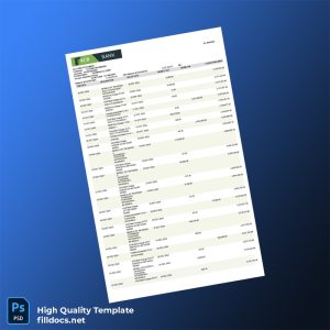 Burundi KCB Bank Statement Template in Word and PDF formats