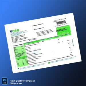 Cameroon Portes S A Editable Utility Bill Template in Word and PDF formats