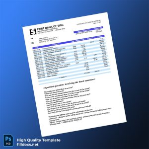 Canada Bank Statement Template in Word and PDF formats