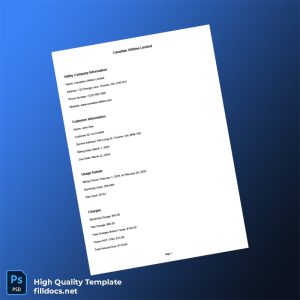 Canada Canadian Utilities Limited Editable Utility Bill Template in Word and PDF formats