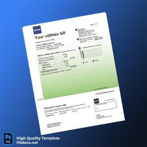Canada EPCOR Editable Electricity Bill Template in Word and PDF formats