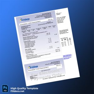 Canada Nova Scotia Power Inc Editable Electricity Bill Template in Word and PDF formats