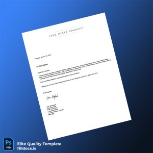 Fillable Canada Park Hyatt Hotel Employment Verification Letter Template - Word/PDF Template Preview - FillDocs