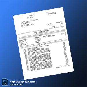 Canada PeoplesTrust Bank Business Account Statement Template in Word and PDF formats