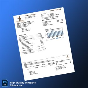 Canada Town Of Cochrane Editable Water Bill Template in Word and PDF formats