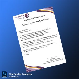 Fillable Clacton-On-Sea Seafront Hotel Employment Verification Letter in Word and PDF formats Template Preview - FillDocs
