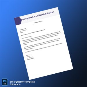 Fillable Company Name Employment Verification Letter Template - Word/PDF Template Preview - FillDocs