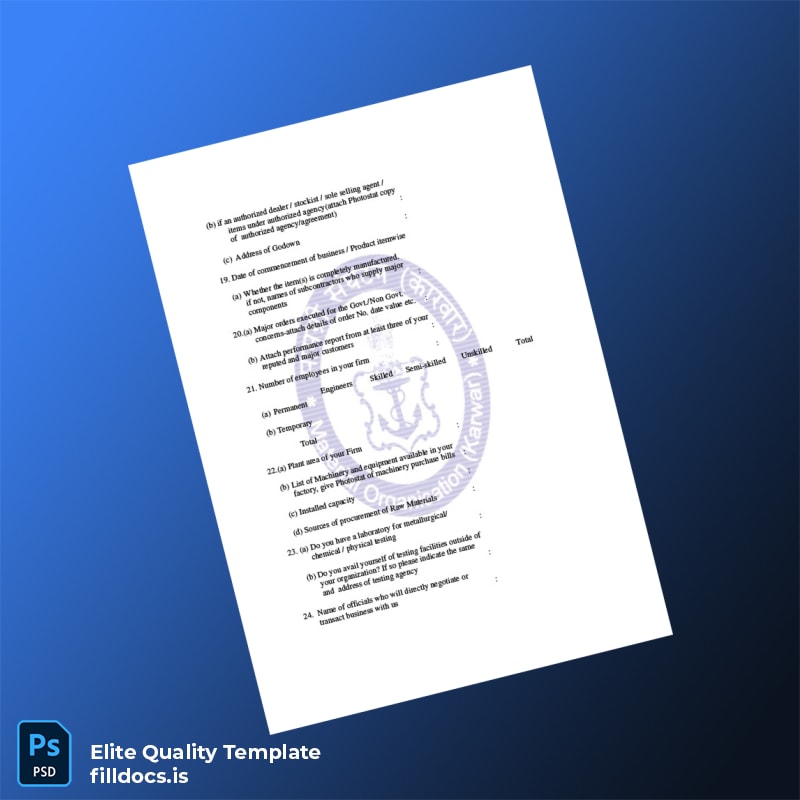 Fillable Controller of Procurement Vendor Registration Form Template in Word and PDF formats page 3 Page Preview - FillDocs