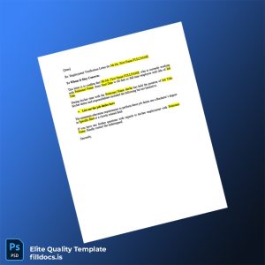 Fillable Current Employer Employment Verification Letter Template - Word/PDF Template Preview - FillDocs