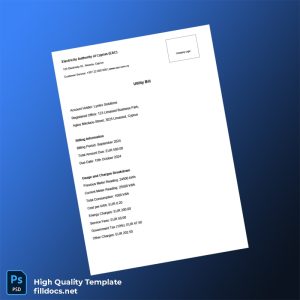 Cyprus Lyntex Solutions Editable Utility Bill Template in Word and PDF formats