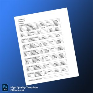 Editable General Ledger Template in Word and PDF formats