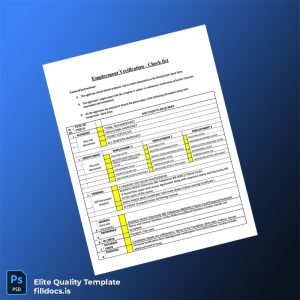 Fillable Employment Verification Checklist Template - Word/PDF Template Preview - FillDocs