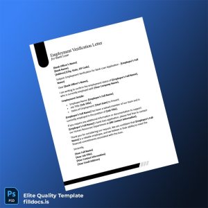 Fillable Employment Verification Letter for Bank Loan Template - Word/PDF Template Preview - FillDocs