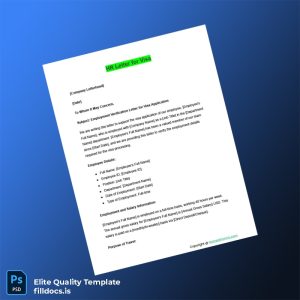 Fillable Employment Verification for Visa Letter Template - Word/PDF Template Preview - FillDocs