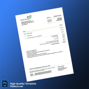 Estonia Eesti Energia Editable Utility Bill Template in Word and PDF formats