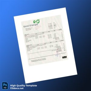Estonia Raid Ko Editable Utility Bill Template in Word and PDF formats