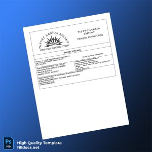 Ethiopia Ethiopian Electric Utility Editable Receipt Voucher Template in Word and PDF formats