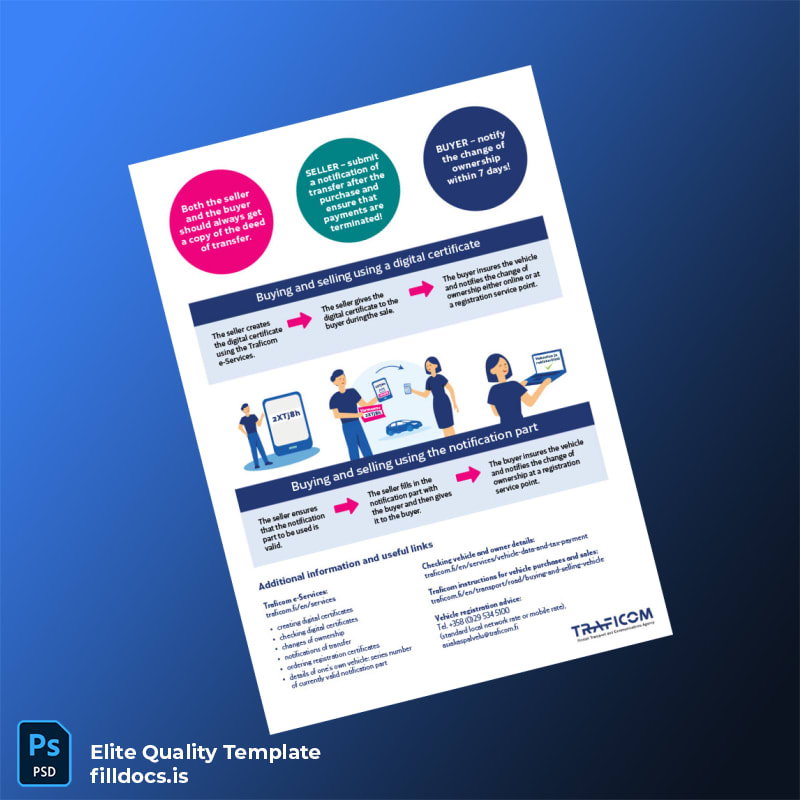 Fillable Finland Traficom Vehicle Registration Certificate Template in Word and PDF formats page 2 Page Preview - FillDocs