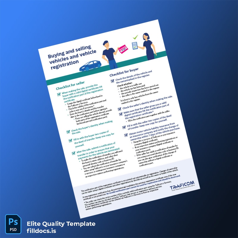 Fillable Finland Traficom Vehicle Registration Certificate Template - Word/PDF Template Preview - FillDocs