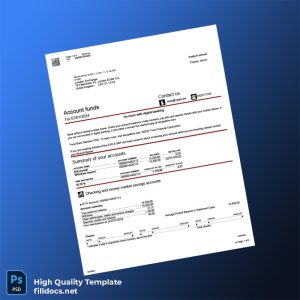 France BBT Bank Statement Template in Word and PDF formats