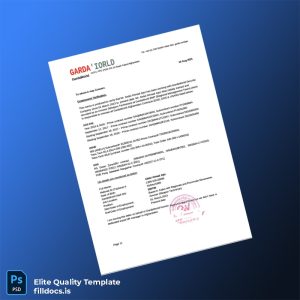 Fillable GardaWorld Security Company Employment Verification Letter Template - Word/PDF Template Preview - FillDocs