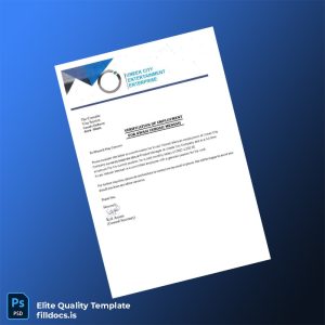 Fillable Ghana UNDER CITY ENTERTAINMENT ENTERPRISE Employment Verification Letter Template - Word/PDF Template Preview - FillDocs