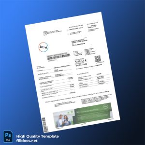 Greece Editable Utility Bill Template in Word and PDF formats