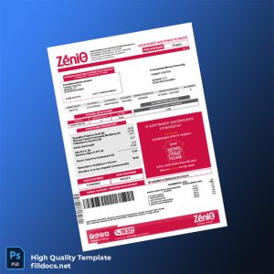 Greece Zenith Editable Utility Bill Template in Word and PDF formats