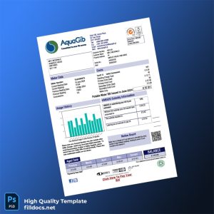HMGoG Water Authority Editable Sales Bill Template in Word and PDF formats